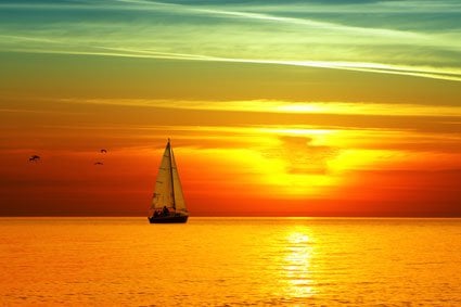 Sailboat with sunset